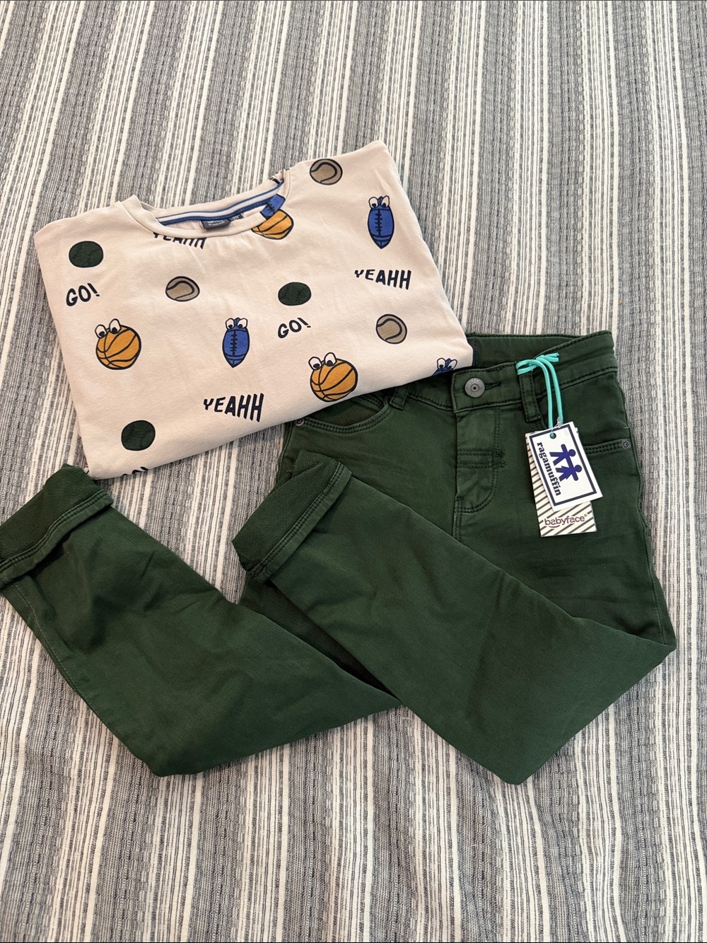 Baby Face Outfit Jeans (NWT) and Sports Long sleeve. (Gently used) (Both 5 YR)